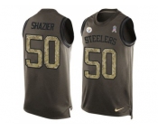 Nike Pittsburgh Steelers #50 Ryan Shazier Green Men's Stitched NFL Limited Salute To Service Tank Top Jersey