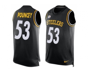 Nike Pittsburgh Steelers #53 Maurkice Pouncey Black Team Color Men's Stitched NFL Limited Tank Top Jersey