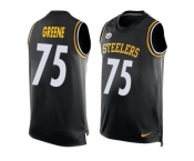 Nike Pittsburgh Steelers #75 Joe Greene Black Team Color Men's Stitched NFL Limited Tank Top Jersey
