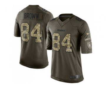 Nike Pittsburgh Steelers #84 Antonio Brown Green Men Stitched NFL Limited 2015 Salute to Service Jersey