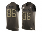 Nike Pittsburgh Steelers #86 Hines Ward Green Men's Stitched NFL Limited Salute To Service Tank Top Jersey