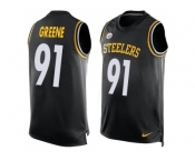 Nike Pittsburgh Steelers #91 Kevin Greene Black Team Color Men's Stitched NFL Limited Tank Top Jersey