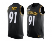 Nike Pittsburgh Steelers #91 Stephon Tuitt Black Team Color Men's Stitched NFL Limited Tank Top Jersey