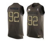 Nike Pittsburgh Steelers #92 James Harrison Green Men's Stitched NFL Limited Salute To Service Tank Top Jersey