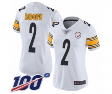 Women's Pittsburgh Steelers #2 Mason Rudolph White Vapor Untouchable Limited Player 100th Season Football Jersey