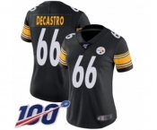 Women's Pittsburgh Steelers #66 David DeCastro Black Team Color Vapor Untouchable Limited Player 100th Season Football Jersey