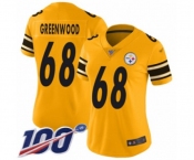 Women's Pittsburgh Steelers #68 L.C. Greenwood Limited Gold Inverted Legend 100th Season Football Jersey