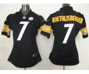 nike women nfl pittsburgh steelers #7 roethlisberger black [nike]