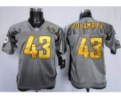 Nike Youth Nfl Jerseys Pittsburgh Steelers #43 Troy Polamalu Grey 80 Anniversary Patch[Nike Shadow]