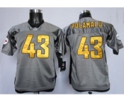 Nike Youth Nfl Jerseys Pittsburgh Steelers #43 Troy Polamalu Grey [Nike Shadow]