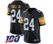 Youth Pittsburgh Steelers #24 Benny Snell Jr. Black Alternate Vapor Untouchable Limited Player 100th Season Football Jersey