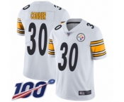 Youth Pittsburgh Steelers #30 James Conner White Vapor Untouchable Limited Player 100th Season Football Jersey