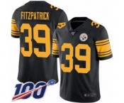 Youth Pittsburgh Steelers #39 Minkah Fitzpatrick Limited Black Rush Vapor Untouchable 100th Season Football Jersey