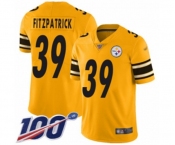 Youth Pittsburgh Steelers #39 Minkah Fitzpatrick Limited Gold Inverted Legend 100th Season Football Jersey
