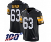 Youth Pittsburgh Steelers #63 Dermontti Dawson Black Alternate Vapor Untouchable Limited Player 100th Season Football Jersey
