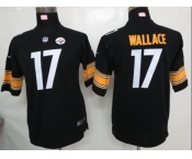 nike youth nfl jerseys pittsburgh steelers #17 wallace black[nike]