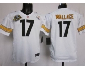 nike youth nfl jerseys pittsburgh steelers #17 wallace white[80 anniversary patch]