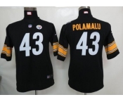 nike youth nfl jerseys pittsburgh steelers #43 polamalu black[nike]
