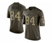 nike youth nfl jerseys pittsburgh steelers #84 brown army green[nike Limited Salute To Service]