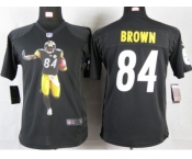 nike youth nfl jerseys pittsburgh steelers #84 brown black[portrait fashion]
