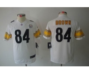 nike youth nfl jerseys pittsburgh steelers #84 brown white[nike limited]