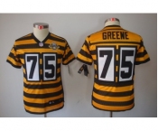 nike youth pittsburgh steelers #75 greene throwback yellow-black[nike limited team 80 anniversary]