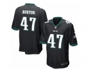 Men's Nike Philadelphia Eagles #47 Trey Burton Game Black Alternate NFL Jersey