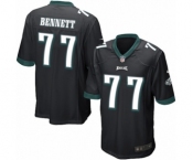 Men's Nike Philadelphia Eagles #77 Michael Bennett Game Black Alternate NFL Jersey