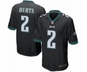 Philadelphia Eagles #2 Jalen Hurts Game Black Alternate Football Jersey