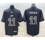 Men's Philadelphia Eagles #11 AJ Brown Black Reflective Limited Stitched Football Jersey