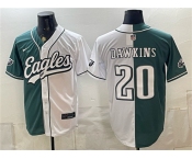 Men's Philadelphia Eagles #20 Brian Dawkins Green White Split Stitched Jersey Men's Philadelphia Eagles #20 Brian Dawkins Green White Split Stitched Jersey