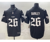 Men's Philadelphia Eagles #26 Saquon Barkley Black 2025 F.U.S.E. 'Gothic Philly Edition' Vapor Limited Stitched Football Jersey Men's Philadelphia Eagles #26 Saquon Barkley Black 2025 F.U.S.E. 'Gothic Philly Edition' Vapor Limited Stitched Football Jersey