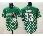 Men's Philadelphia Eagles #33 Cooper DeJean Green With Patch Limited Stitched Baseball Jersey
