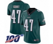 Men's Philadelphia Eagles #47 Nate Gerry Midnight Green Team Color Vapor Untouchable Limited Player 100th Season Football Jersey