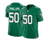 Men's Philadelphia Eagles #50 Jaelan Phillips Kelly Green 2025 F.U.S.E. Vapor Untouchable Limited Throwback Football Stitched Jersey Men's Philadelphia Eagles #50 Jaelan Phillips Kelly Green 2025 F.U.S.E. Vapor Untouchable Limited Throwback Football Stitched Jersey