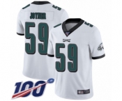 Men's Philadelphia Eagles #59 Seth Joyner White Vapor Untouchable Limited Player 100th Season Football Jersey