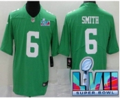 Men's Philadelphia Eagles #6 DeVonta Smith Limited Green Rush Super Bowl LVII Vapor Jersey