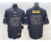 Men's Philadelphia Eagles #62 Jason Kelce Black Golden Edition Stitched NFL Nike Limited Jersey