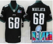 Men's Philadelphia Eagles #68 Jordan Mailata Limited Black Super Bowl LVII Vapor Jersey