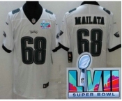Men's Philadelphia Eagles #68 Jordan Mailata Limited White Super Bowl LVII Vapor Jersey