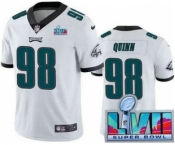 Men's Philadelphia Eagles #98 Robert Quinn Limited White Super Bowl LVII Vapor Jersey