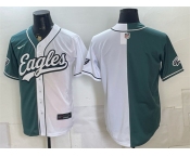 Men's Philadelphia Eagles Blank Green White Split Stitched Jersey Men's Philadelphia Eagles Blank Green White Split Stitched Jersey