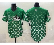 Men's Philadelphia Eagles Blank Green With Patch Limited Stitched Baseball Jersey