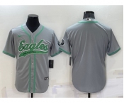 Men's Philadelphia Eagles Blank Grey Stitched MLB Cool Base Nike Baseball Jersey