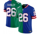 Men's Philadelphia Eagles x Giants #26 Saquon Barkley Green Royal Split F.U.S.E. Vapor Untouchable Limited Football Stitched Jersey Men's Philadelphia Eagles x Giants #26 Saquon Barkley Green Royal Split F.U.S.E. Vapor Untouchable Limited Football Stitched Jersey