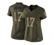 Women Nike Philadelphia Eagles #17 Alshon Jeffery Green Stitched NFL Limited 2015 Salute to Service Jersey