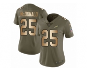 Women Nike Philadelphia Eagles #25 Tommy McDonald Limited Olive Gold 2017 Salute to Service NFL Jersey