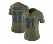 Women Nike Philadelphia Eagles #31 Jalen Mills Limited Olive 2017 Salute to Service NFL Jersey