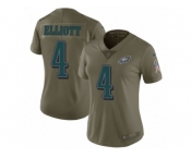 Women Nike Philadelphia Eagles #4 Jake Elliott Limited Olive 2017 Salute to Service NFL Jersey