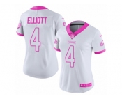 Women Nike Philadelphia Eagles #4 Jake Elliott Limited White Pink Rush Fashion NFL Jersey
